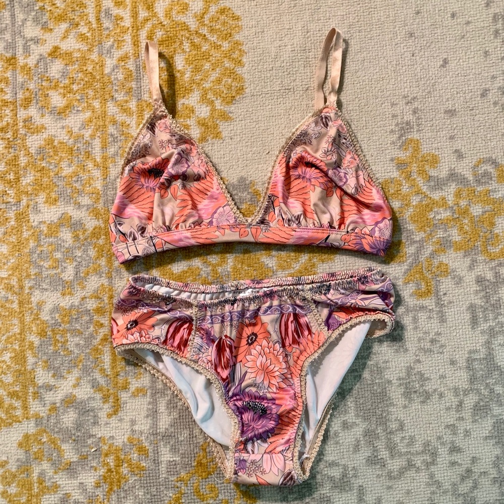 Spell & The Gypsy Pink Floral Lingerie Set